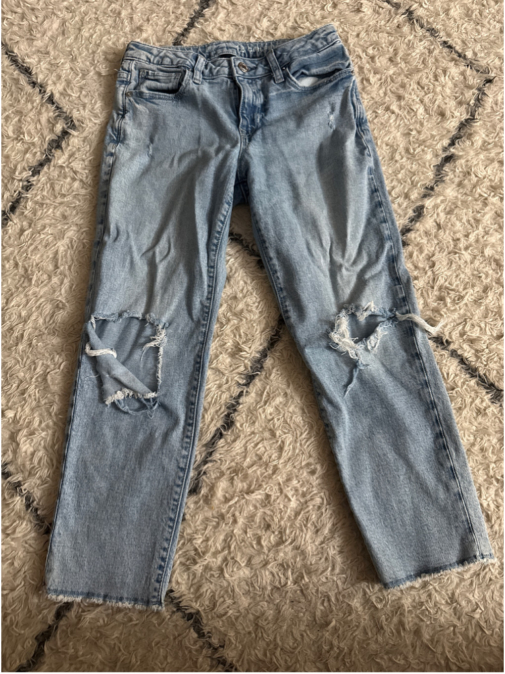 Girls Gap Distressed Girlfriend Jeans Size 12 Blue